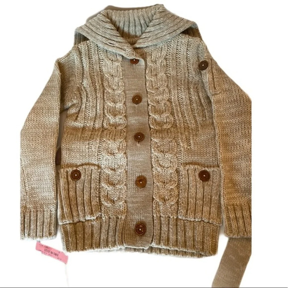 Grand Knitwear Sweater button down‎ oat​ NWT - Picture 2 of 15